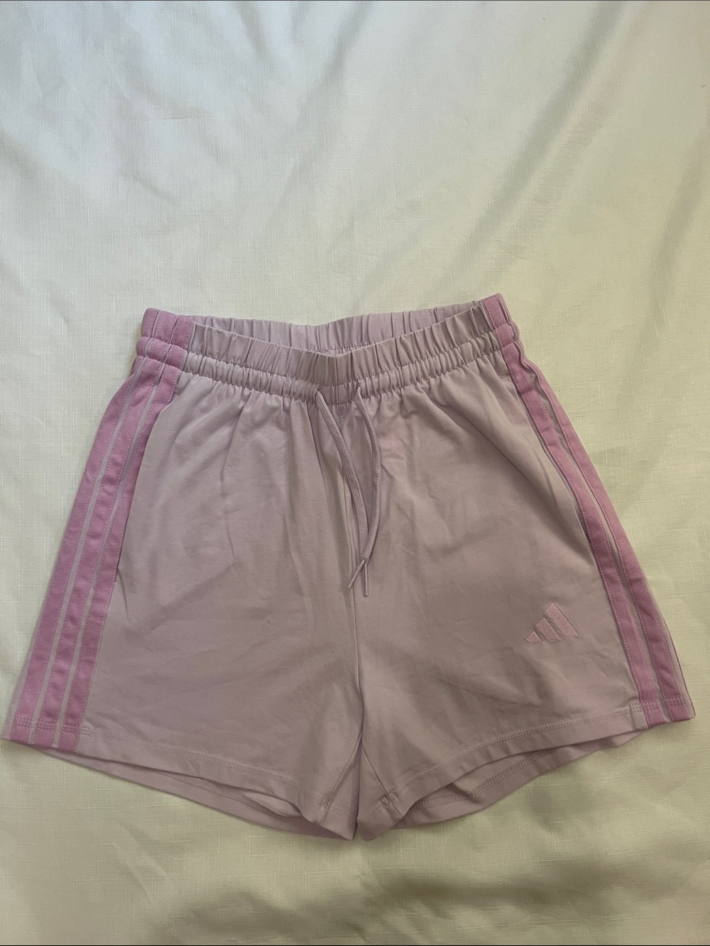 adidas Women's Light Lavender Athletic Shorts with Stripes